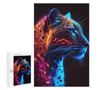 Jigsaw Puzzles 1000 PCS for Teenagerss Neon Leopard Portrait Jigsaw for Adults Hands-on Game But Fun And Humorous for Birthday, Chrismas 1000 PCS