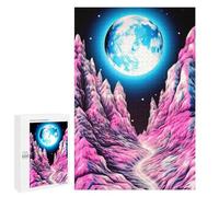 Jigsaw Puzzles 1000 PCS for Teenagerss Neon Mountains Under A Full Moon Adult Jigsaw Puzzle DIY Toys For Family Fun Help The Brain Exercise 1000 PCS