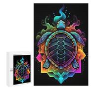 Jigsaw Puzzles 1000 PCS for Teenagerss Neon Turtle Jigsaw for Adults Hands-on Game Wall Art Challenging To Complete 1000 PCS