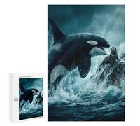 Jigsaw Puzzles 1000 PCS for Teenagerss Orca And Seal in Ocean Puzzles for Adults Fun Games Difficult Hard Challenging To Complete 1000 PCS
