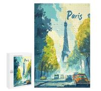 Jigsaw Puzzles 1000 PCS for Teenagerss Paris Eiffel Tower Street Scene Jigsaws for Adults Relax Games Precision Cutting Deal As Gifts for The Whole Family 1000 PCS