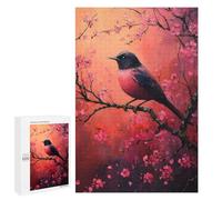 Jigsaw Puzzles 1000 PCS for Teenagerss Pink Bird on Cherry Blossom Branch Jigsaw for Adults Hands-on Game But Fun And Humorous for Birthday, Chrismas 1000 PCS