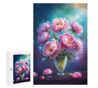 Jigsaw Puzzles 1000 PCS for Teenagerss Pink Peonies in A Vase Jigsaws for Adults Relax Games Precision Cutting Deal As Gifts for The Whole Family 1000 PCS