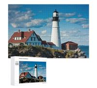 Jigsaw Puzzles 1000 PCS for Teenagerss Portland Headlight Lighthouse Jigsaws for Adults Hands-on Game But Fun And Humorous Deal As Gifts for The Whole Family 1000 PCS
