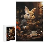 Jigsaw Puzzles 1000 PCS for Teenagerss Rabbit Drinking Tea Adult Puzzles Relax Games Wall Art Deal As Gifts for The Whole Family 1000 PCS