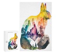 Jigsaw Puzzles 1000 PCS for Teenagerss Rabbit Nature Watercolors Jigsaw for Adults DIY Toys Analysis And Logic Deal As Gifts for The Whole Family 1000 PCS