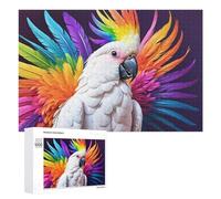 Jigsaw Puzzles 1000 PCS for Teenagerss Rainbow Cockatoo Parrot Jigsaws for Adults Hands-on Game But Fun And Humorous Deal As Gifts for The Whole Family 1000 PCS