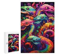 Jigsaw Puzzles 1000 PCS for Teenagerss Rainbow Serpent Dance Jigsaws for Adults Hands-on Game But Fun And Humorous Deal As Gifts for The Whole Family 1000 PCS