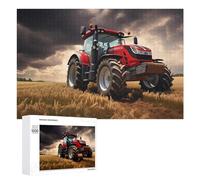 Jigsaw Puzzles 1000 PCS for Teenagerss Red Tractor in Golden Field Jigsaws for Adults Hands-on Game But Fun And Humorous Deal As Gifts for The Whole Family 1000 PCS