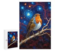 Jigsaw Puzzles 1000 PCS for Teenagerss Robin in Starry Night Jigsaws for Adults Toy Wall Decor Difficult Hard Challenging To Complete 1000 PCS
