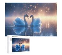Jigsaw Puzzles 1000 PCS for Teenagerss Romantic Swan Sunset Scene Jigsaws for Adults Hands-on Game But Fun And Humorous Deal As Gifts for The Whole Family 1000 PCS