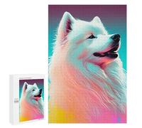 Jigsaw Puzzles 1000 PCS for Teenagerss Samoyed Colorful Dog Jigsaw for Adults DIY Toys But Fun And Humorous Educational Challenge 1000 PCS