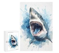 Jigsaw Puzzles 1000 PCS for Teenagerss Shark Watercolor Jigsaw for Adults DIY Toys Analysis And Logic Deal As Gifts for The Whole Family 1000 PCS