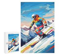 Jigsaw Puzzles 1000 PCS for Teenagerss Ski Snow Mountains Jigsaws for Adults Relax Games Precision Cutting Deal As Gifts for The Whole Family 1000 PCS