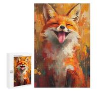 Jigsaw Puzzles 1000 PCS for Teenagerss Smiling Happy Fox Painting Jigsaws for Adults Toy Wall Decor Difficult Hard Challenging To Complete 1000 PCS