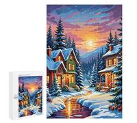 Jigsaw Puzzles 1000 PCS for Teenagerss Snowy Christmas Village Jigsaws for Adults Hands-on Game But Fun And Humorous Birthday Present, Gifts, 1000 PCS