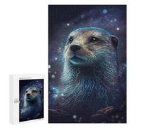 Jigsaw Puzzles 1000 PCS for Teenagerss Space Otter Portrait Puzzles for Adults Fun Games Difficult Hard Challenging To Complete 1000 PCS