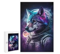 Jigsaw Puzzles 1000 PCS for Teenagerss Space Wolf Astronaut Art Print Puzzles for Adults Fun Games Difficult Hard Challenging To Complete 1000 PCS