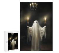 Jigsaw Puzzles 1000 PCS for Teenagerss Spooky Ghost in Candlelit Room Puzzles for Adults Fun Games Difficult Hard Challenging To Complete 1000 PCS