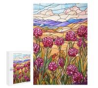 Jigsaw Puzzles 1000 PCS for Teenagerss Stained Glass Mountain Meadow Jigsaws for Adults Relax Games Precision Cutting Deal As Gifts for The Whole Family 1000 PCS