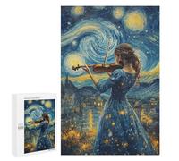 Jigsaw Puzzles 1000 PCS for Teenagerss Starry Night Violinist Jigsaw for Adults Hands-on Game But Fun And Humorous for Birthday, Chrismas 1000 PCS