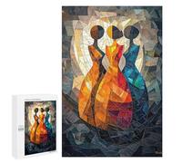 Jigsaw Puzzles 1000 PCS for Teenagerss The Three Graces Stained Glass Mosaic Artwork Jigsaws for Adults Toy Wall Decor Difficult Hard Challenging To Complete 1000 PCS