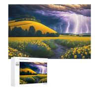 Jigsaw Puzzles 1000 PCS for Teenagerss Thunderstorm Over Golden Fields Jigsaw Puzzle DIY Toys A Work of Art Deal As Gifts for The Whole Family 1000 PCS