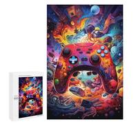 Jigsaw Puzzles 1000 PCS for Teenagerss Vibrant Gaming Controller Artwork -97 Jigsaws for Adults Hands-on Game But Fun And Humorous Deal As Gifts for The Whole Family 1000 PCS
