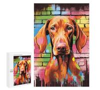 Jigsaw Puzzles 1000 PCS for Teenagerss Vizsla Dog Graffiti Jigsaws for Adults Hands-on Game But Fun And Humorous Birthday Present, Gifts, 1000 PCS