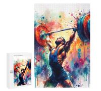 Jigsaw Puzzles 1000 PCS for Teenagerss Weightlifting Watercolor Puzzles for Adults Fun Games Difficult Hard Challenging To Complete 1000 PCS