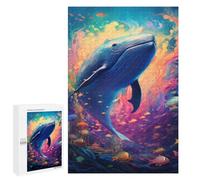 Jigsaw Puzzles 1000 PCS for Teenagerss Whale in Colorful Ocean Jigsaws for Adults Hands-on Game But Fun And Humorous Deal As Gifts for The Whole Family 1000 PCS
