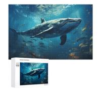 Jigsaw Puzzles 1000 PCS for Teenagerss Whale Swimming Among Fish Jigsaws for Adults Hands-on Game But Fun And Humorous Deal As Gifts for The Whole Family 1000 PCS