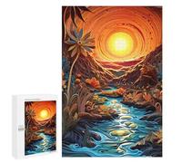 Jigsaw Puzzles 1000 PCS for Teenagerss Whimsical Sunset Stream Adult Jigsaw Puzzle DIY Toys For Family Fun Help The Brain Exercise 1000 PCS