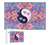Jigsaw Puzzles 1000 PCS for Teenagerss Yin Yang Love Flowers Art Print Jigsaw Puzzle DIY Toys A Work of Art Deal As Gifts for The Whole Family 1000 PCS