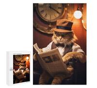 Jigsaw Puzzles 1000 PCS Funny Fluffy Cat Reading Teenagers Puzzles Relax Games Difficult Challenge Unique Birthday And Xmas Gifts 1000 PCS