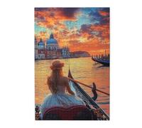 Jigsaw Puzzles 1000 Pcs,Girl Rowing On The Lake,Unique Artwork,Holiday Leisure and Entertainment Game,Release Stress from Work,Relax,Wooden Puzzle for Adults,Exercise Brain Power
