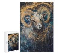 Jigsaw Puzzles 1000 PCS Golden Horned Ram Painting Jigsaws for Adults Puzzle Pattern Assembly Educational Challenge Birthday And Unique Gifts 1000 PCS