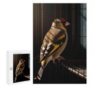 Jigsaw Puzzles 1000 PCS Goldfinch Bird in Cage Teenagers Puzzles Relax Games Difficult Challenge Unique Birthday And Xmas Gifts 1000 PCS