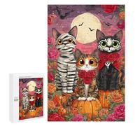 Jigsaw Puzzles 1000 PCS Halloween Cats with Pumpkins-2 Jigsaw for Teenagers Improve Memory Difficult And Challenge Brainteaser Family Games 1000 PCS
