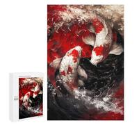 Jigsaw Puzzles 1000 PCS Koi Fish Yin And Yang Teenagers Puzzles Relax Games Difficult Challenge Unique Birthday And Xmas Gifts 1000 PCS