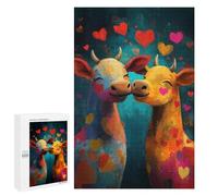 Jigsaw Puzzles 1000 PCS Love Hearts Cow Painting Jigsaw for Teenagers Improve Memory Difficult And Challenge Brainteaser Family Games 1000 PCS