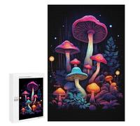 Jigsaw Puzzles 1000 PCS Neon Mushroom Dream Teenagers Puzzles Relax Games Difficult Challenge Unique Birthday And Xmas Gifts 1000 PCS