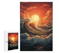 Jigsaw Puzzles 1000 PCS Ocean Waves Sunset Teenagers Puzzles Relax Games Difficult Challenge Unique Birthday And Xmas Gifts 1000 PCS