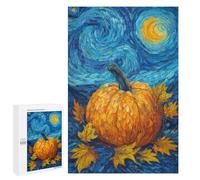 Jigsaw Puzzles 1000 PCS Pumpkin with Autumn Leaves-1 Jigsaws for Adults Puzzle Pattern Assembly Educational Challenge Birthday And Unique Gifts 1000 PCS