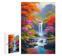 Jigsaw Puzzles 1000 PCS Rainbow Waterfall Scenery Jigsaws for Adults Puzzle Pattern Assembly Educational Challenge Birthday And Unique Gifts 1000 PCS