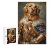 Jigsaw Puzzles 1000 PCS Royal Golden Retriever Armor Jigsaws for Adults Puzzle Pattern Assembly Educational Challenge Birthday And Unique Gifts 1000 PCS
