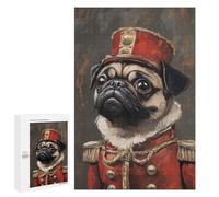 Jigsaw Puzzles 1000 PCS Royal Pug Portrait Painting Jigsaws for Adults Puzzle But Fun And Humorous Every Piece Is Unique - Family Fun & Game Night 1000 PCS