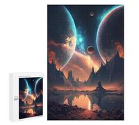 Jigsaw Puzzles 1000 PCS Twin Planets Landscape Teenagers Puzzles Relax Games Difficult Challenge Unique Birthday And Xmas Gifts 1000 PCS