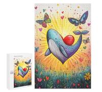 Jigsaw Puzzles 1000 PCS Whale Heart with Butterflies Jigsaws for Adults Puzzle Pattern Assembly Educational Challenge Birthday And Unique Gifts 1000 PCS