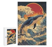 Jigsaw Puzzles 1000 PCS Whale Riding Waves Sunset Jigsaws for Adults Puzzle But Fun And Humorous Every Piece Is Unique - Family Fun & Game Night 1000 PCS